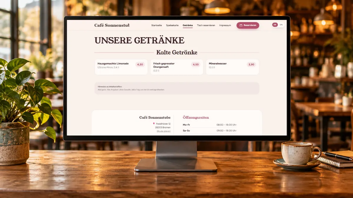 Desktopansicht einer GastroCMS-Website